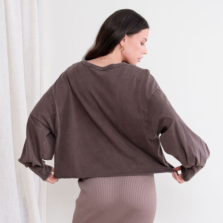 Light Raw Cut Jersey Knit Top