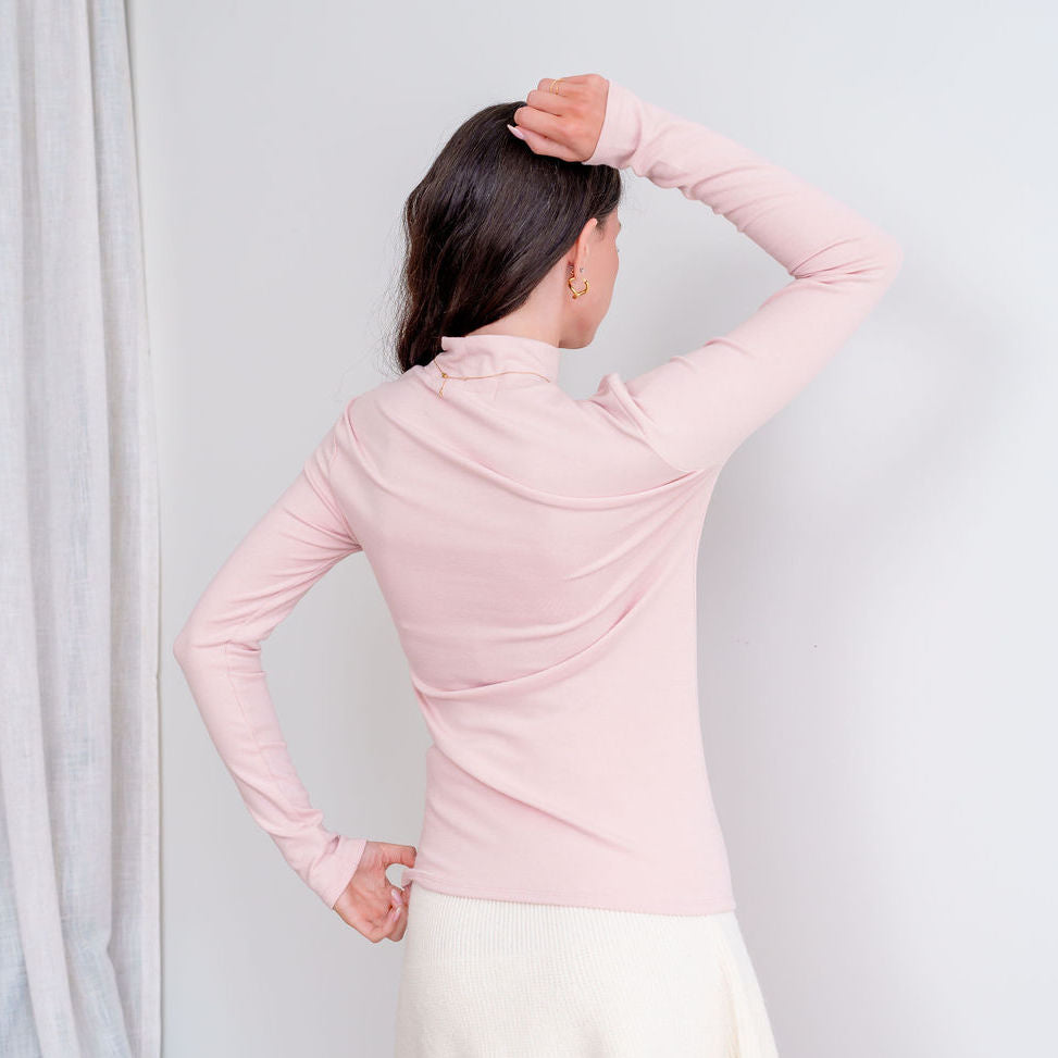 Soft Relaxed Fit Mock Neck Top