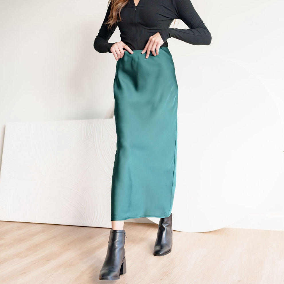Essential Maxi Skirt in Matte Satin