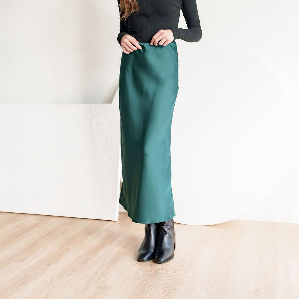 Essential Maxi Skirt in Matte Satin