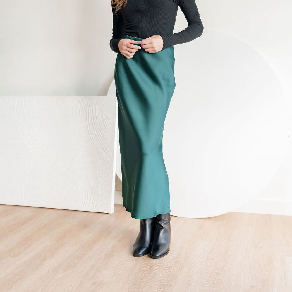 Essential Maxi Skirt in Matte Satin