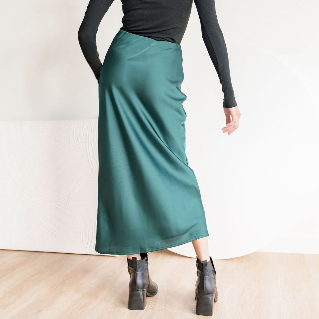 Essential Maxi Skirt in Matte Satin
