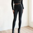 Mock Neck Soft Long Sleeve Crop And Legging Set In Butter