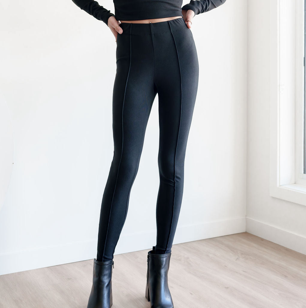 Mock Neck Soft Long Sleeve Crop And Legging Set In Butter