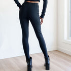Mock Neck Soft Long Sleeve Crop And Legging Set In Butter