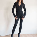 Seamless Ribbed Long Sleeve And Legging Set
