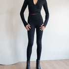 Seamless Ribbed Long Sleeve And Legging Set