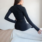 Seamless Ribbed Long Sleeve And Legging Set