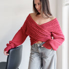 Criss Cross Heavy Sweater In Cable Knit