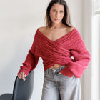 Criss Cross Heavy Sweater In Cable Knit