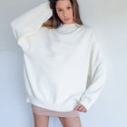 Mock-Neck Oversized Tunic Sweater