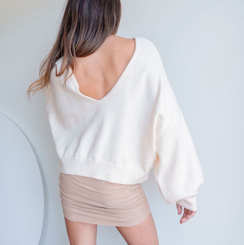 Low-Back, Reversible Oversized Sweater