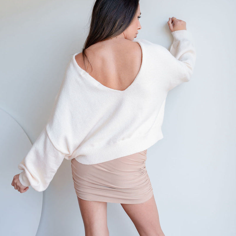 Low-Back, Reversible Oversized Sweater