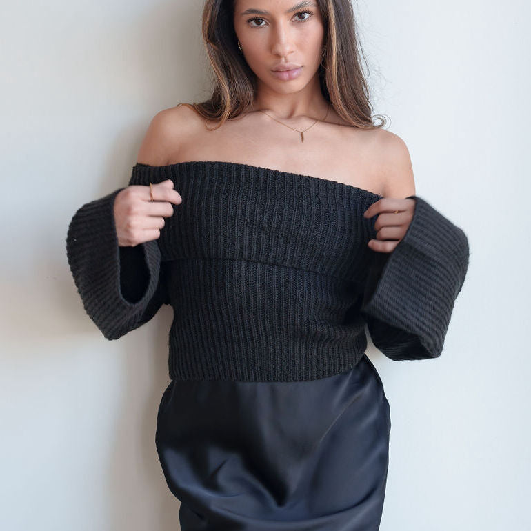 Off-Shoulder Heavy Sweater