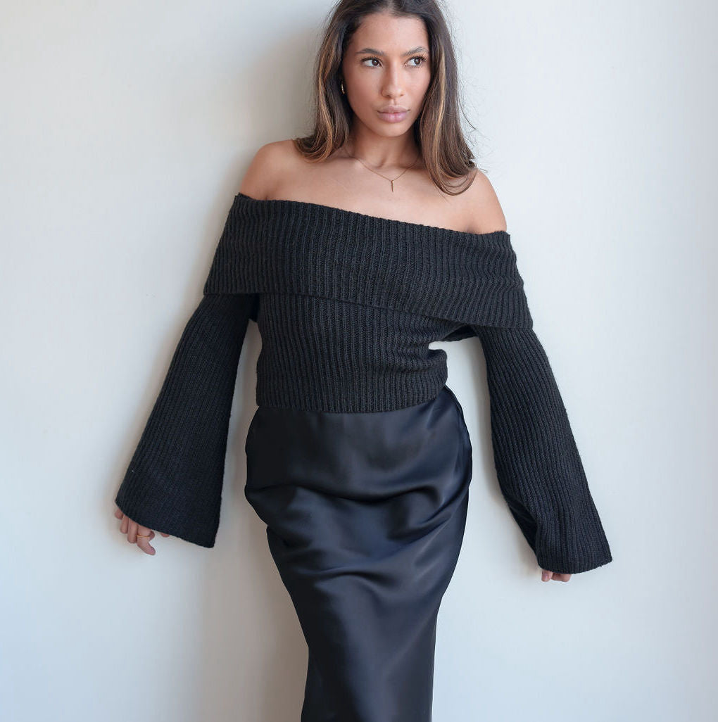 Off-Shoulder Heavy Sweater