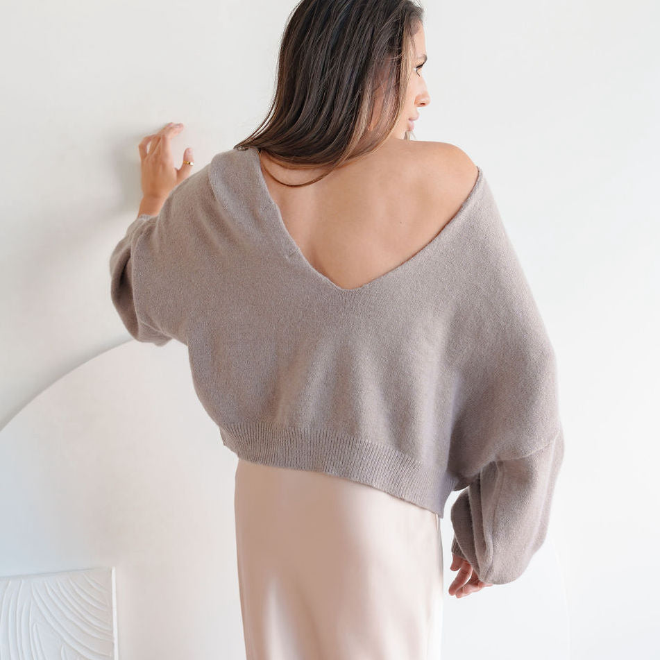 Low-Back, Reversible Oversized Sweater