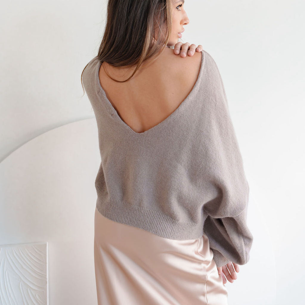 Low-Back, Reversible Oversized Sweater