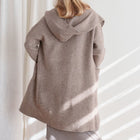 Hooded Heavy Cardigan in Taupe