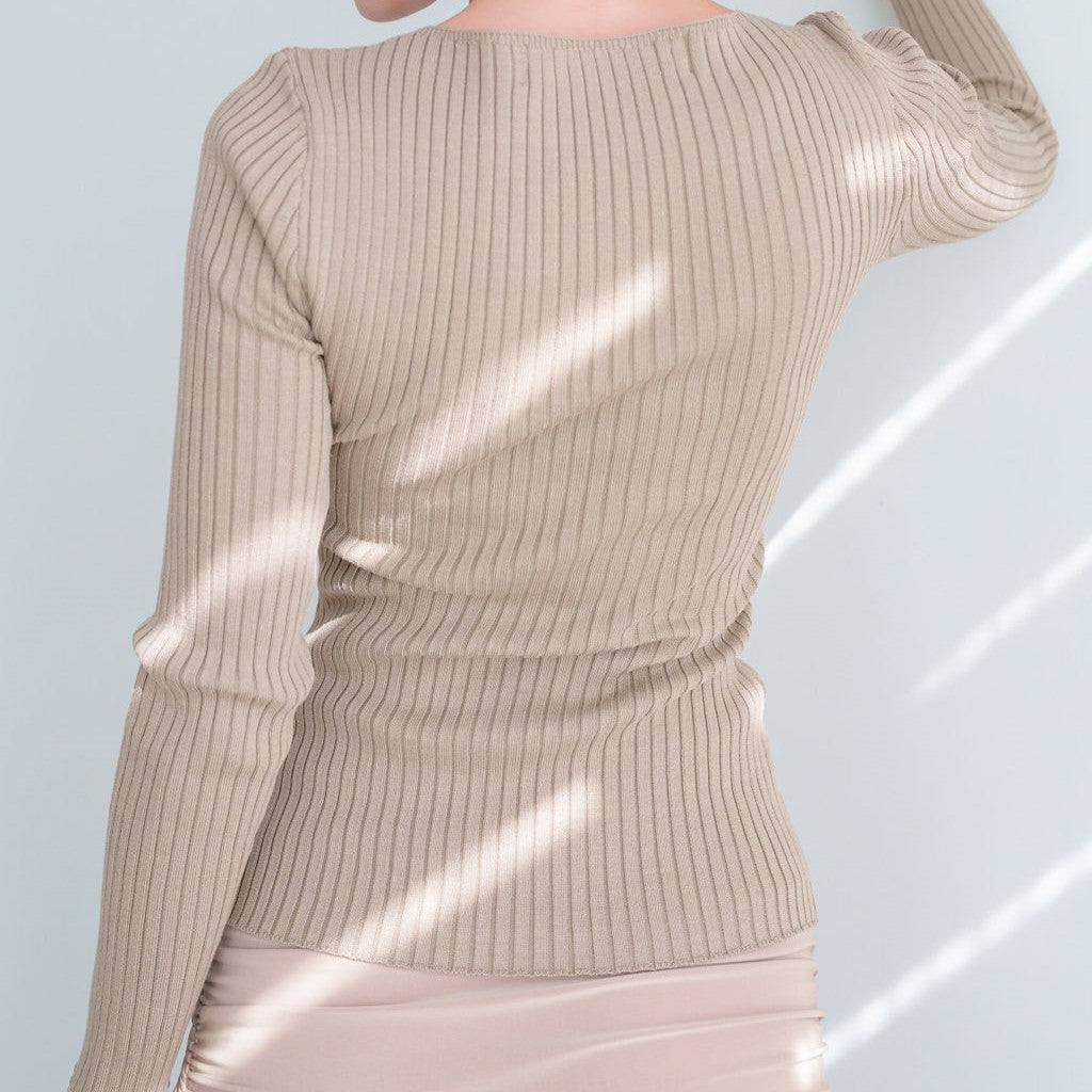 Ribbed Long Sleeve Seamless Top