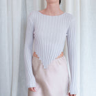 Lavender Handkerchief Hem Crop