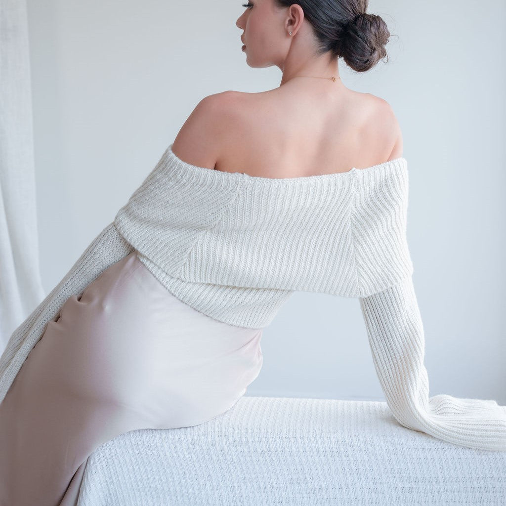 Off-Shoulder Heavy Sweater