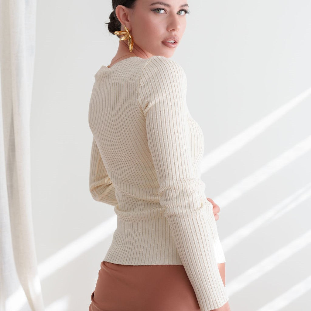 Ribbed Long Sleeve Seamless Top