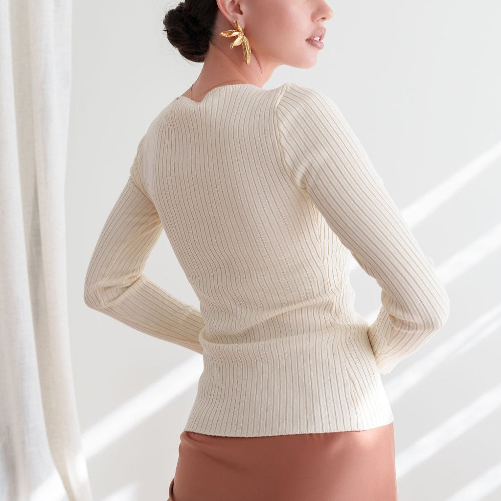 Ribbed Long Sleeve Seamless Top