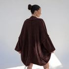 Teddy Cocoon Cardigan in Dark Burgundy