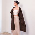 THE ÉTOILE DRAPED LONG CARDIGAN