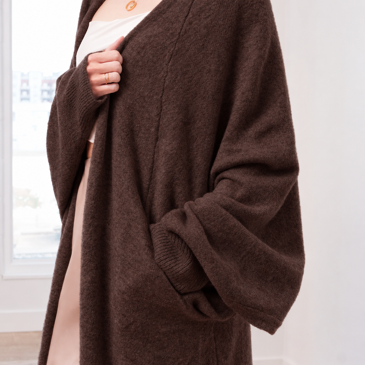 THE ÉTOILE DRAPED LONG CARDIGAN