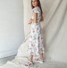 Floral Wrap Dress With Cap Sleeves