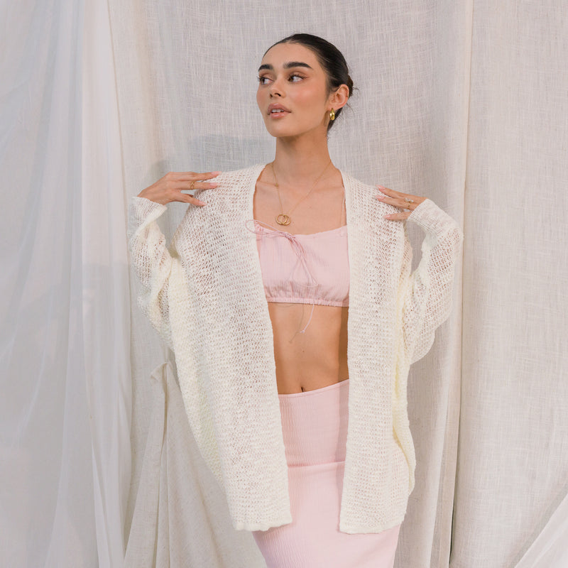 LIGHTWEIGHT, KNIT CARDIGAN