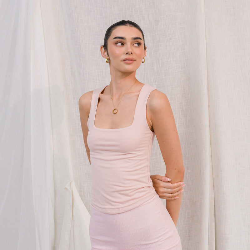 ULTRA SOFT, DOUBLE LINED SQUARE NECK MODAL TANK TOP