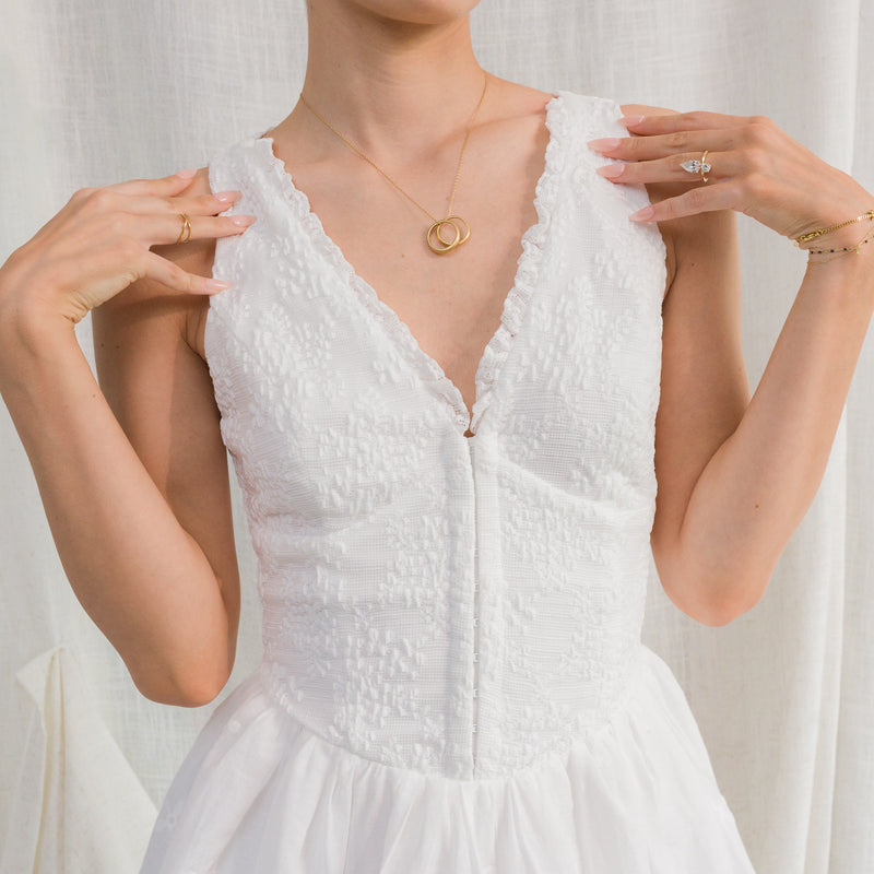 Heavy Weight Lace Eyelet Corset Mini Dress