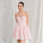 Cotton Mini Dress With Bustier Corset