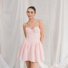 Cotton Mini Dress With Bustier Corset