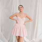 Cotton Mini Dress With Bustier Corset