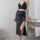 Heavy Satin Skirt With Slit