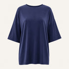 Cupro Boyfriend Tee in Navy