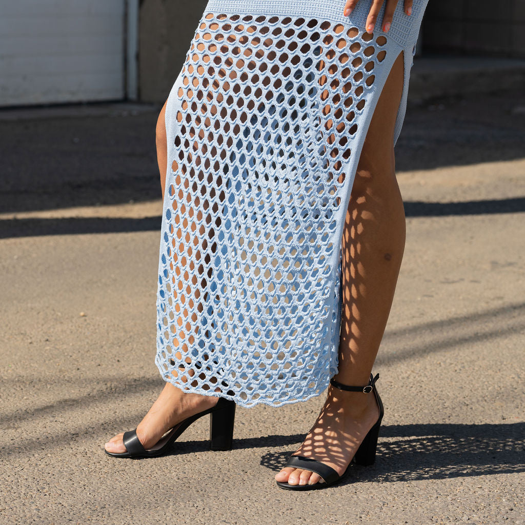 Crochet Knit Maxi Sleeveless Dress