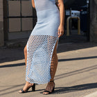 Crochet Knit Maxi Sleeveless Dress