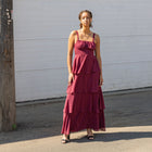 Multi-Layered Tie Back Maxi Dress