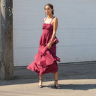 Multi-Layered Tie Back Maxi Dress