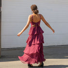 Multi-Layered Tie Back Maxi Dress