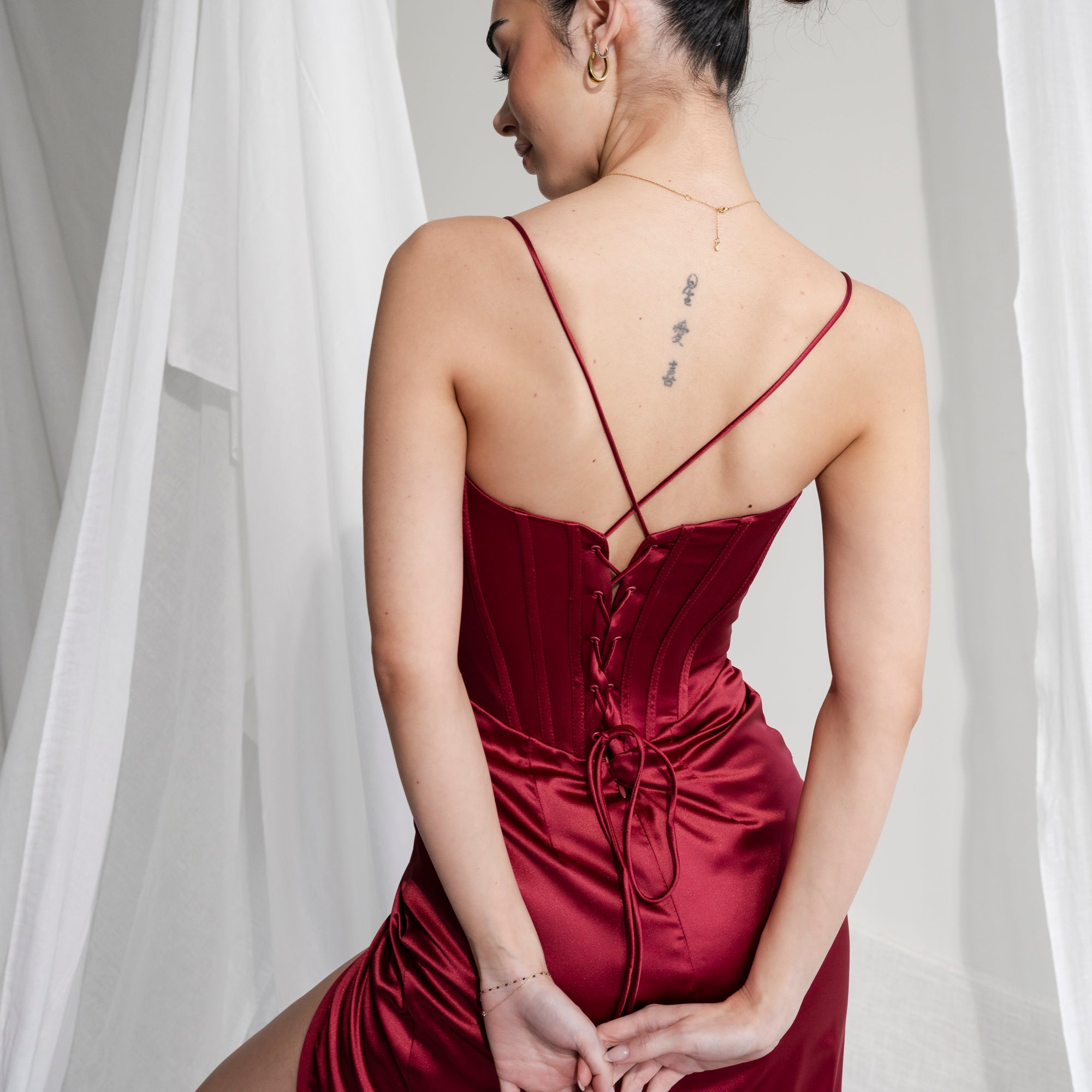 Ultra-Supportive Corset Gown in Heavy Satin