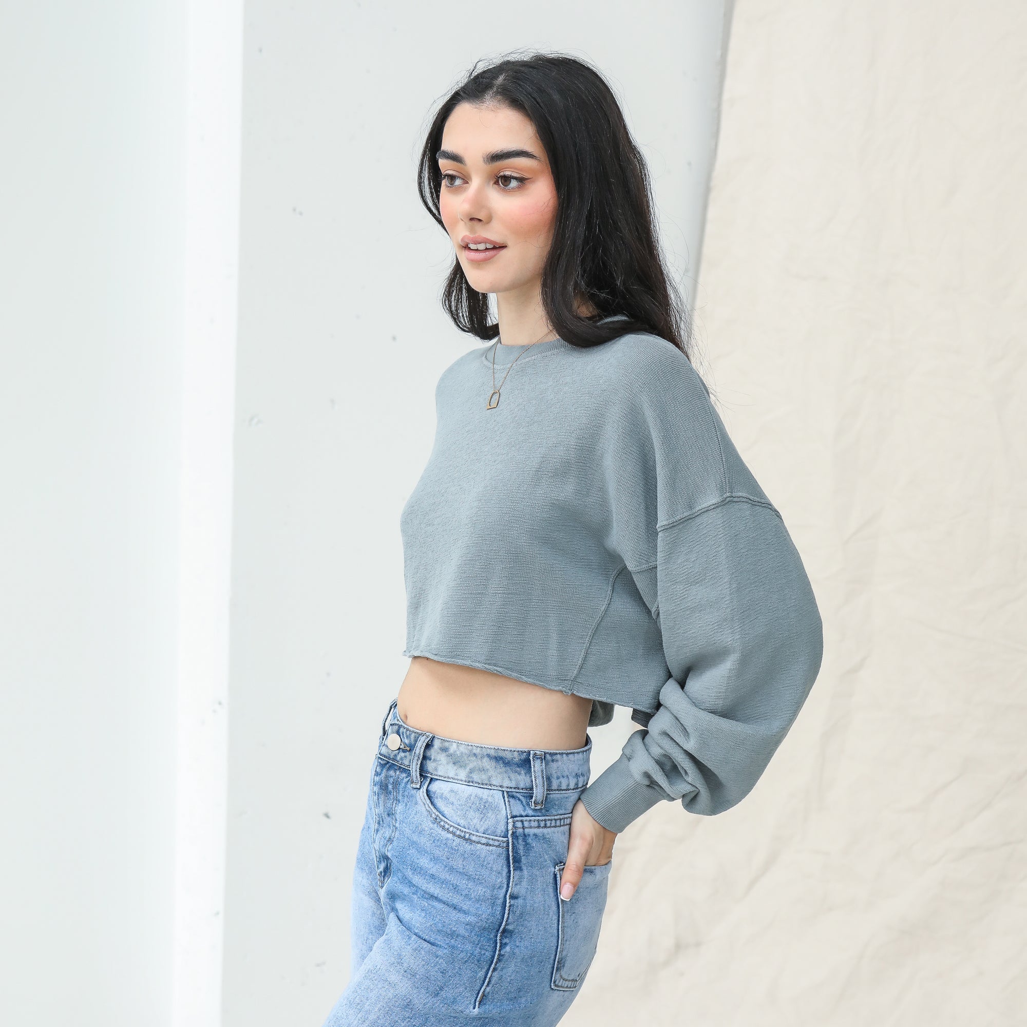 Last One - Mineral Wash Cotton Crop Top