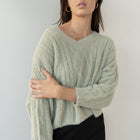 Plush V Neck Cable Sweater