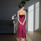 Romantic Satin Gown with Elongated Back Tie