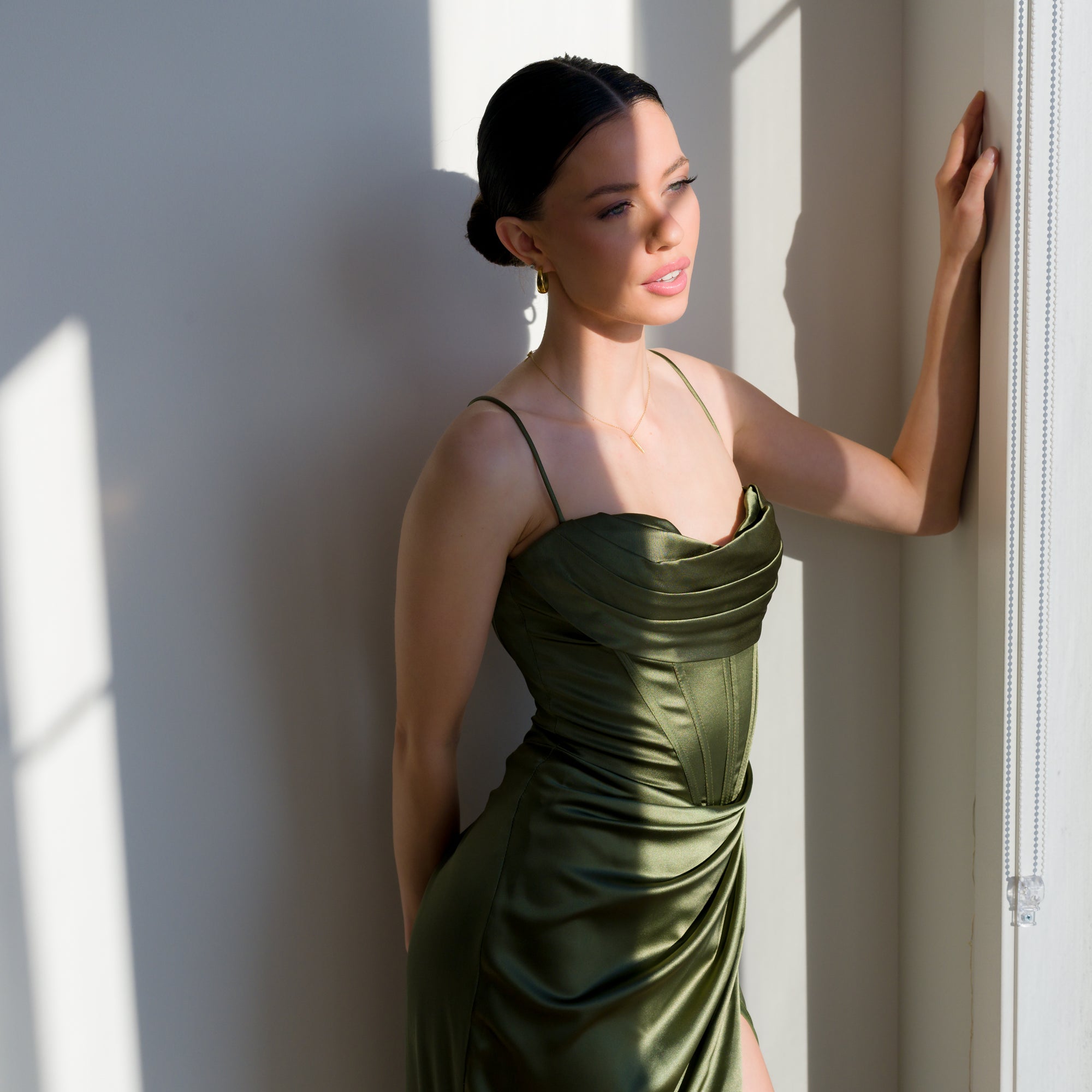 Ultra-Supportive Corset Gown in Heavy Satin