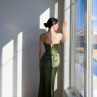 Ultra-Supportive Corset Gown in Heavy Satin